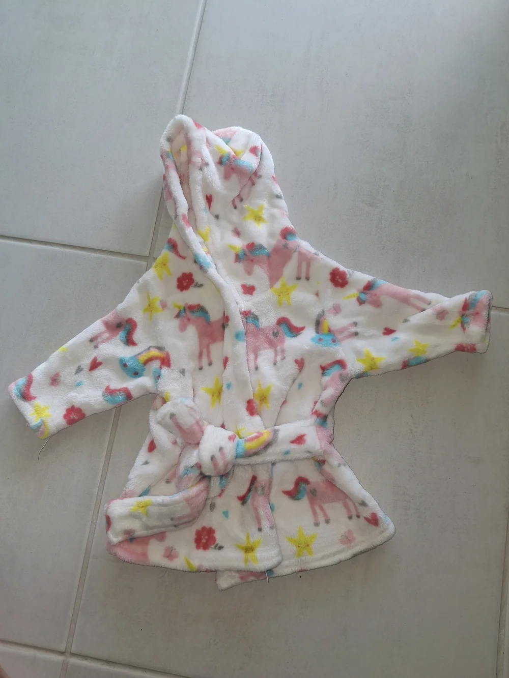 Carter's Plush White Jacket with Pastel Rainbow Spots